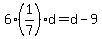 6%281%2F7%29d=d-9