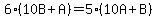 6%2810B%2BA%29=5%2810A%2BB%29