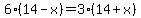 6%2814-x%29=3%2814%2Bx%29