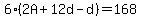 6%282A%2B12d-d%29=168