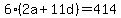 6%282a%2B11d%29=414