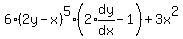 6%282y-x%29%5E5%282%2Aexpr%28dy%2Fdx%29-1%29%2B3x%5E2