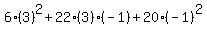 6%283%29%5E2%2B+22%283%29%28-1%29+%2B+20%28-1%29%5E2