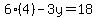 6%284%29-3y=18