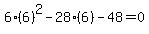 6%286%29%5E2-28%286%29-48=0