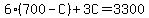 6%28700-C%29%2B3C=3300