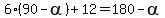 6%2890-alpha%29%2B12=180-alpha