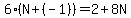 6%28N%2B%28-1%29%29=2%2B8N+