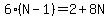 6%28N-1%29=2%2B8N