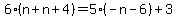 6%28n%2Bn%2B4%29=5%28-n-6%29%2B3