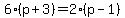 6%28p%2B3%29+=+2%28p-1%29