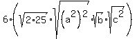 6%28sqrt%282%2A25%29%2Asqrt%28%28a%5E2%29%5E2%29%2Asqrt%28b%29%2Asqrt%28c%5E2%29%29