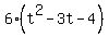 6%28t%5E2-3t-4%29