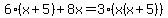 6%28x%2B5%29%2B8x=3%28x%28x%2B5%29%29