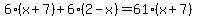 6%28x%2B7%29%2B6%282-x%29=61%28x%2B7%29