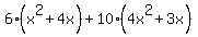 6%28x%5E2%2B4x%29%2B10%284x%5E2%2B3x%29