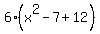 6%28x%5E2-7%2B12%29
