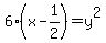 6%28x-1%2F2%29=y%5E2