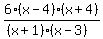 6%28x-4%29%28x%2B4%29%2F%28%28x%2B1%29%28x-3%29%29