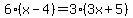 6%28x-4%29=3%283x%2B5%29