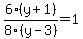 6%28y%2B+1%29%2F8%28y-3%29=+1