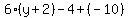6%28y%2B2%29-4%2B%28-10%29