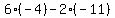 6%2A%28-4%29+-+2%2A%28-11%29