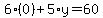 6%2A%280%29%2B5%2Ay=60