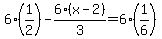 6%2A%281%2F2%29+-+6%2A%28x-2%29%2F3+=+6%2A%281%2F6%29