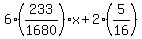 6%2A%28233%2F1680%29x+%2B+2%2A%285%2F16%29