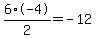 6%2A-4%2F2=-12