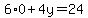 6%2A0%2B4y=24