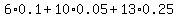 6%2A0.1%2B10%2A0.05%2B13%2A0.25