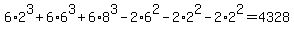 6%2A2%5E3+%2B+6%2A6%5E3+%2B+6%2A8%5E3+-+2%2A6%5E2+-+2%2A2%5E2+-+2%2A2%5E2+=+4328