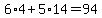 6%2A4%2B5%2A14=94
