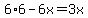 6%2A6-6x=3x