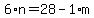 6%2An+=+28+-+1%2Am