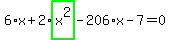 6%2Ax%2B2%2Ahighlight_green%28+x%5E2+%29-206%2Ax-7=0