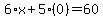 6%2Ax%2B5%2A%280%29=60