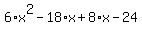6%2Ax%5E2-18%2Ax%2B8%2Ax-24