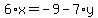 6%2Ax+=+-9+-+7%2Ay