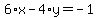 6%2Ax-4%2Ay=-1