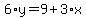 6%2Ay=9%2B3%2Ax