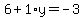 6%2B1%2Ay=-3
