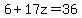 6%2B17z=36