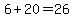 6%2B20=26