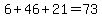 6%2B46%2B21=73
