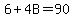 6%2B4B=90