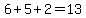6%2B5%2B2=13