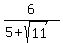 6%2F%285+%2B+sqrt%2811%29%29